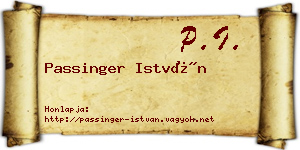 Passinger István névjegykártya